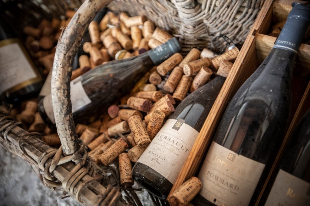 Bouteilles de vin de Meursault